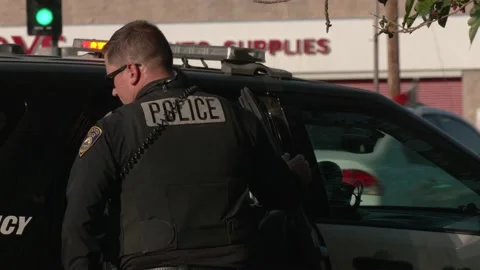 Police Interogate Suspect In Back Of Squad Car Stock Footage 190216438