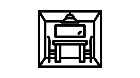 Police interrogation crime line icon animation Stock-Footage 326764580