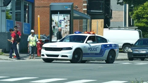 Police at intersection with lights Stock Footage 114805244