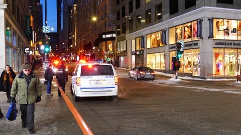 Police intervention downtown Stock Footage 103953427