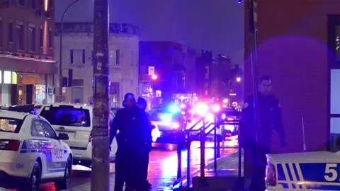 Police intervention at night Stock Footage 138651007