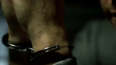 Police Interview Interrogation With Caucasian Suspect Saying 'No Comment' Video stock 134695062