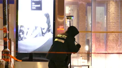 Police investigating at night Stock Footage 133273728