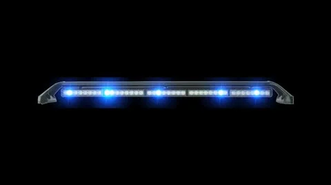 Police Light Bar with Blue Strobe Lights for Cop Car Video stock 8890590