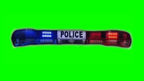 Police Light Effect Isolated on Green Screen Stock video footage Stock Footage 296787480