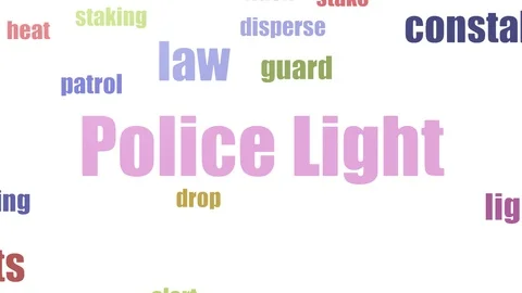 Police Light Tag Cloud Animated On White Background Video stock 107244172