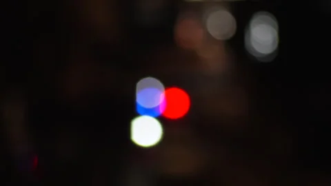 Police lights in blur shaking camera effect from fear, accident with police, Stock Footage 329572517