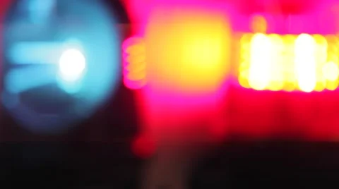 Police Lights Blurry Video stock 66792186