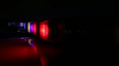 Police Lights Close Up 01 Stock Footage 10870910