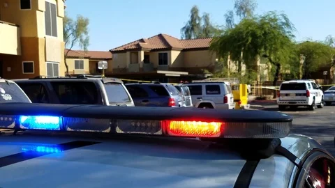 Police lights - day Stock Footage 93564342