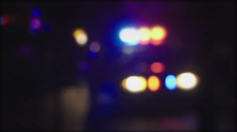 Police Lights Flashing Stock Footage 65749467