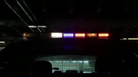 Police Lights Front Stock Footage 10871299