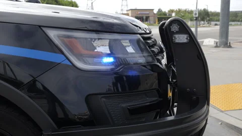 Police Lights, Front Of Unit, No Department Logo, Handheld Stock Footage 133370417