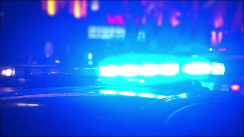 Police Lights at An Intersection Video stock 83596808