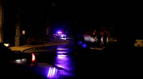Police Lights Night 2 Stock Footage 20543585