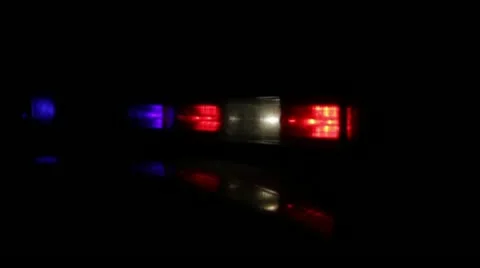 Police Lights Night Stock Footage 10871281
