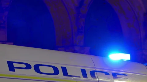 Police Lights in the night Stock Footage 54646233