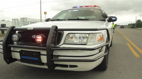 Police Lights in Road Vidéo 49547882