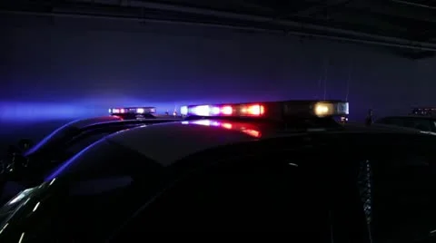 Police Lights Side Stock Footage 10871277