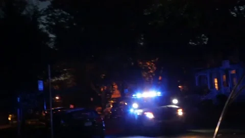 Police Lights Smashed Street Light 2 Stock Footage 79018251