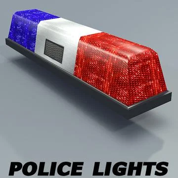 Police Lights textured 3D Model