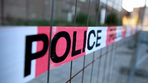 Police Line cordon Stock Footage 97867895