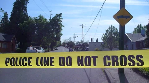 Police Line Do Not Cross Wide Stock Footage 6930506