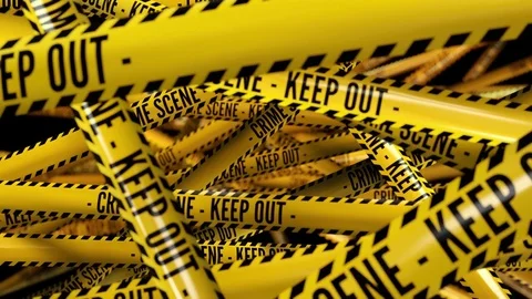 Police line do not cross. Yellow tape. Stock Footage 74108726