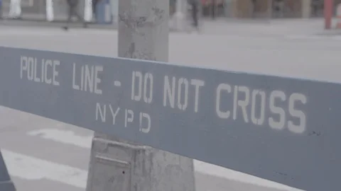 Police Line - Do Not Cross NYPD Stock Footage 98763898