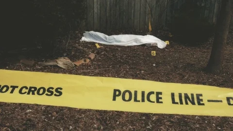 Police Line Do Not Cross Crime Scene Vidéo 105378519