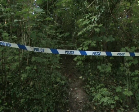 Police line getting dark Video stock 666894