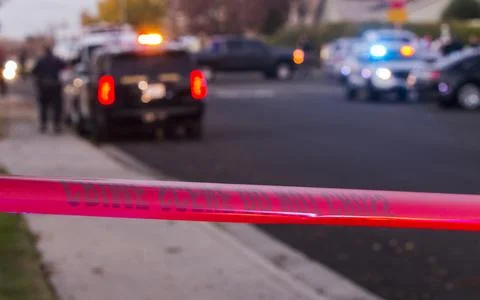 Police Line Stock Photos