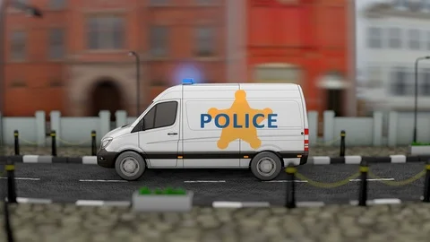Police logistic van Stock Footage 105896565
