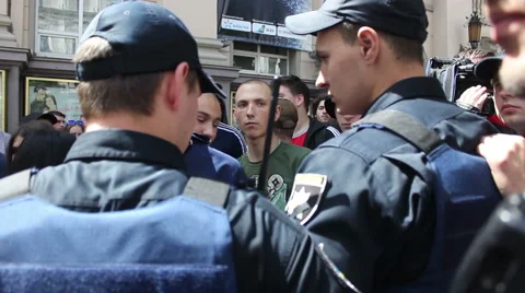 Police Make Arrests Stock Footage 64118402