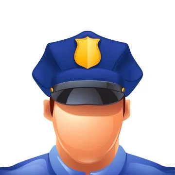 Police man on white Stock Illustration