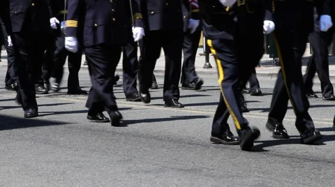 Police Marching Parade Stock Footage 40712444