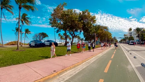 Police in Miami Beach during Spring Break 2026 Stock Footage 331308995