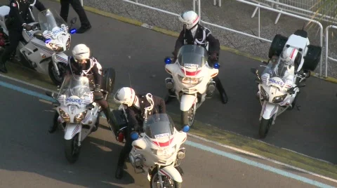 Police motorbikes Stock Footage 363877