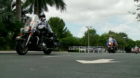 Police Motorcade Stock Footage 12047891