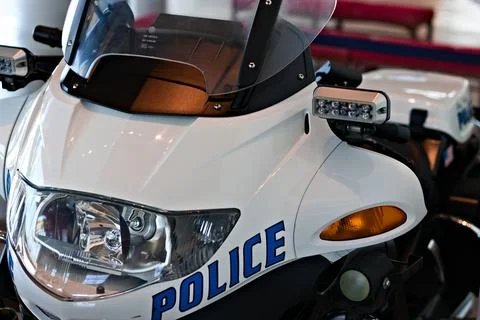 Police Motorcycle Close Up Stock Photos