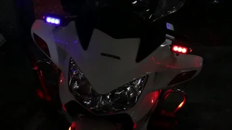 Police Motorcycle Front Stock Footage 10871295