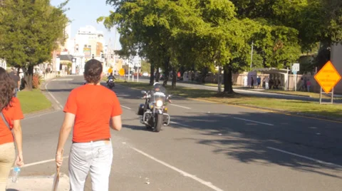 Police motorcycles Stock Footage 32886049