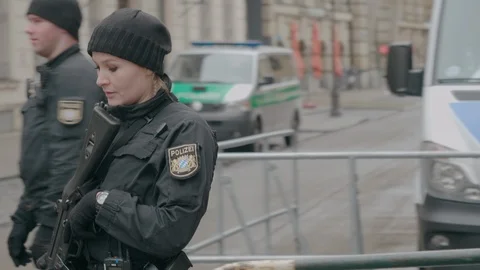 Police at Munich Security Conference Stock Footage 87183043
