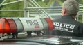 Police officer man in charge securing event, safety guard, duty HD Footage