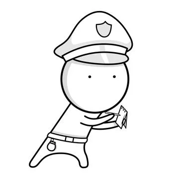 A police officer with a notepad Stock Illustration