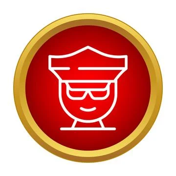 Police officer or security agent avatar icon Stock Illustration