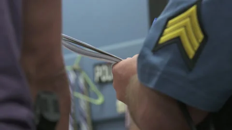 Police Officer Taking Notes During Meeting Close Up 4K 스톡 동영상 145956897