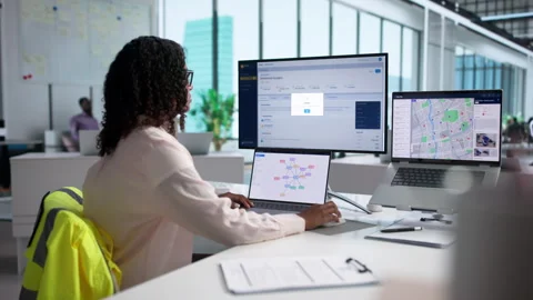 Police Officer Using Computer Software Stock Footage 339910620