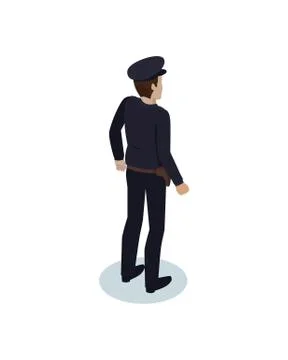 Police Officer Worker Icon Vector Illustration Stockillustratie