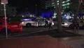 Police Officers Put Arrested Man Into Cop Car Outside Nightclub HD HD Footage